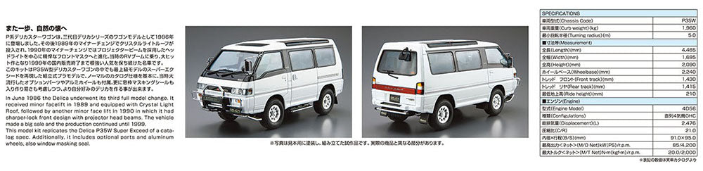 1/24 MITSUBISHI P35W DELICA STAR WAGON '91 Model Kit