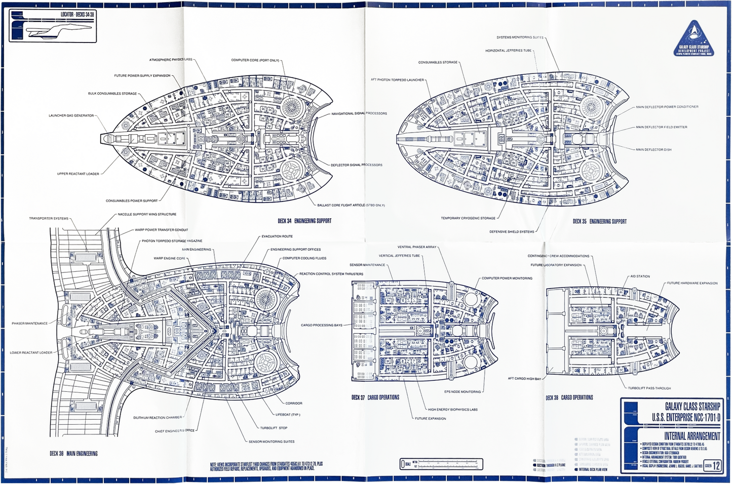 GCS: Posters (USS Enterprise NCC-1701-D), Star Trek Blueprints (Vintage)