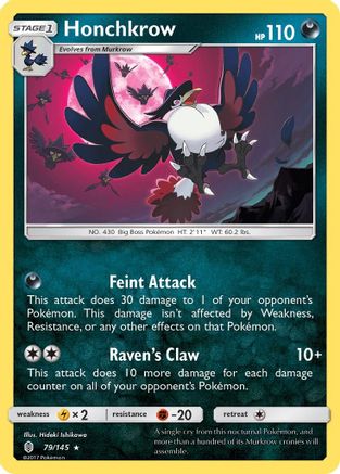 Honchkrow 079/145 - SM Guardians Rising Reverse Holofoil