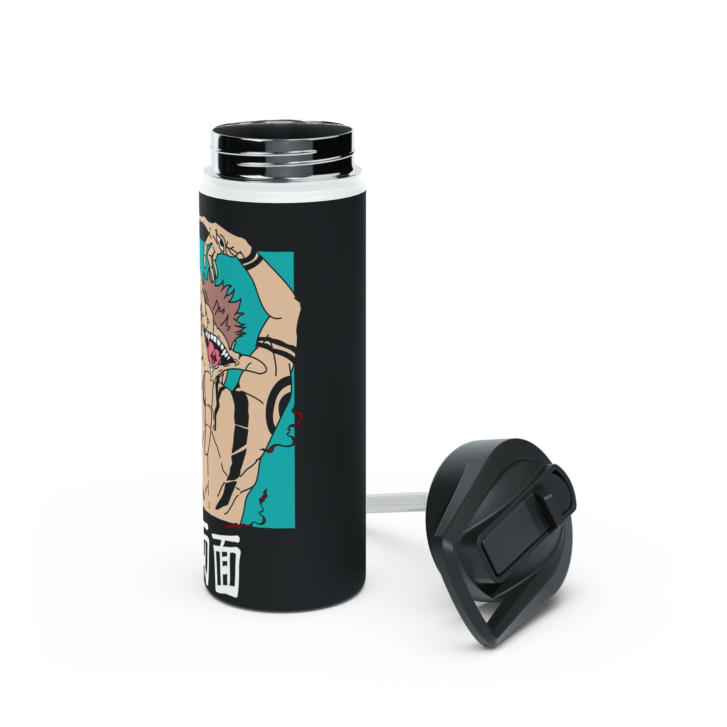 Stainless Steel Sukuna Anime Insulated Water Bottle With Standard Lid