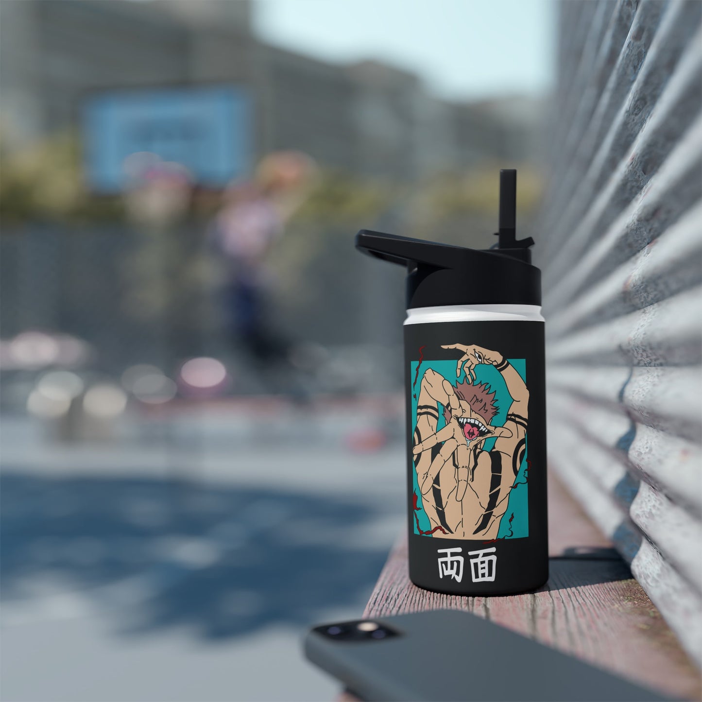 Stainless Steel Sukuna Anime Insulated Water Bottle With Standard Lid