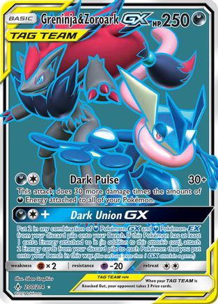 Greninja & Zoroark GX (Full Art) 200/214 - SM Unbroken Bonds Holofoil