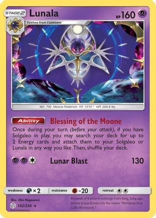 Lunala 102/236 - SM Cosmic Eclipse Holofoil