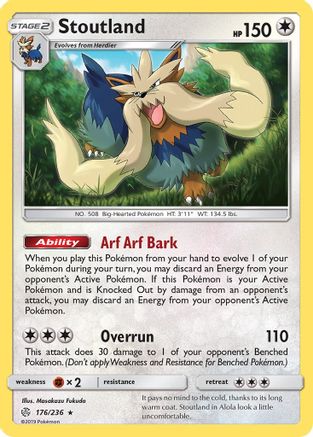 Stoutland 176/236 - SM Cosmic Eclipse Holofoil
