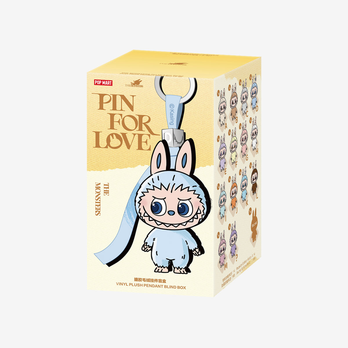 LABUBU THE MONSTERS Pin for Love Series-Vinyl Plush Pendant Blind Box (A-M) (1 Blind Box)
