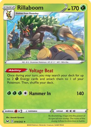 Rillaboom () 014/202 - SWSH01 Sword & Shield Base Set Holofoil