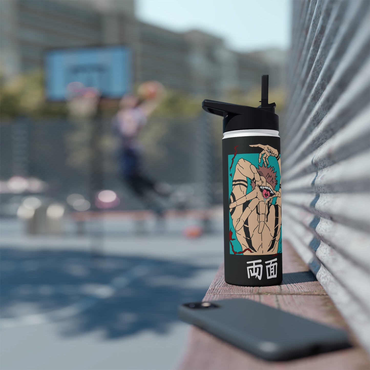 Stainless Steel Sukuna Anime Insulated Water Bottle With Standard Lid