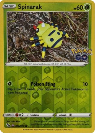 peelable pokemon cards Spinarak (Peelable Ditto) 006/078