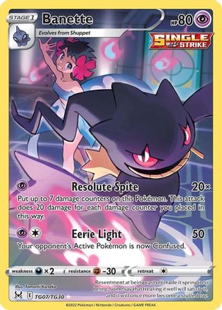 Banette TG07/TG30 - SWSH11 Lost Origin Trainer Gallery Holofoil