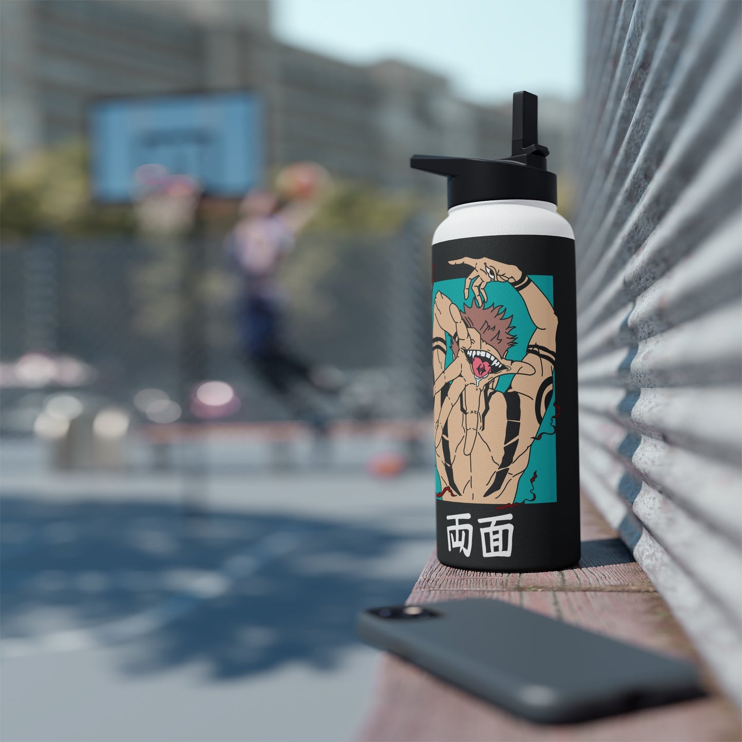 Stainless Steel Sukuna Anime Insulated Water Bottle With Standard Lid