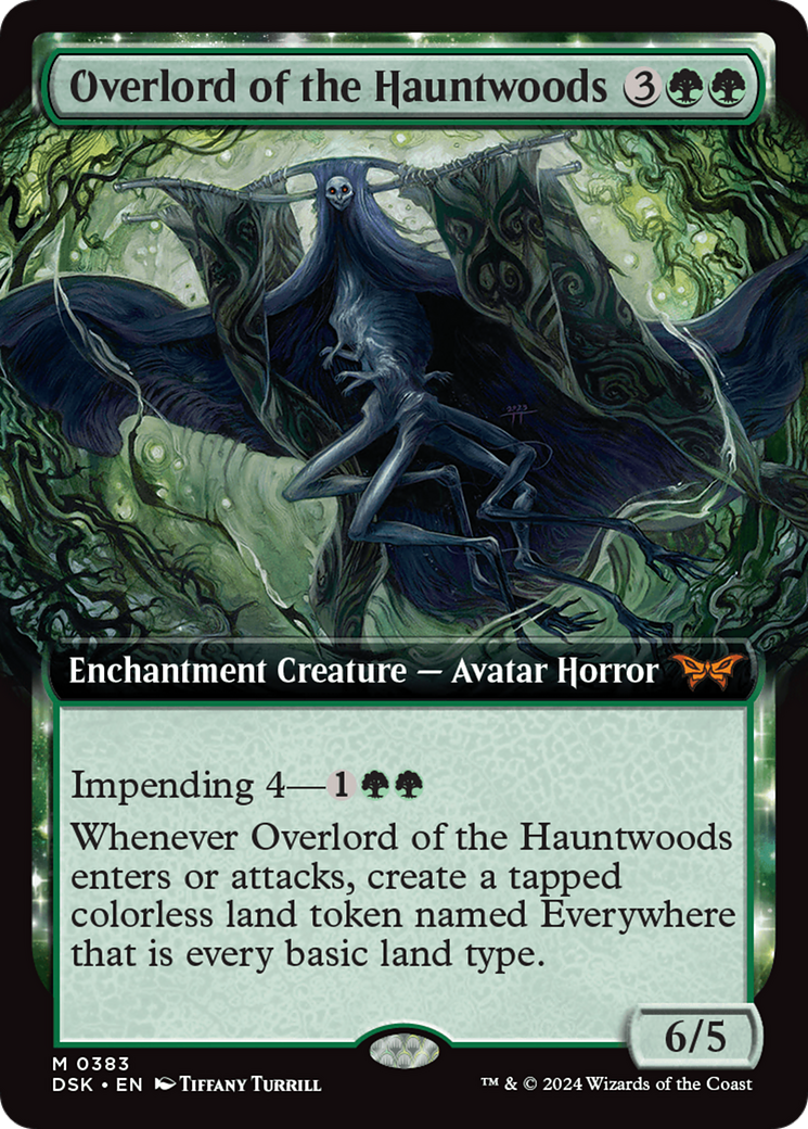 Overlord of the Hauntwoods (DSK-383) - Duskmourn: House of Horror: (Extended Art, enchantment)