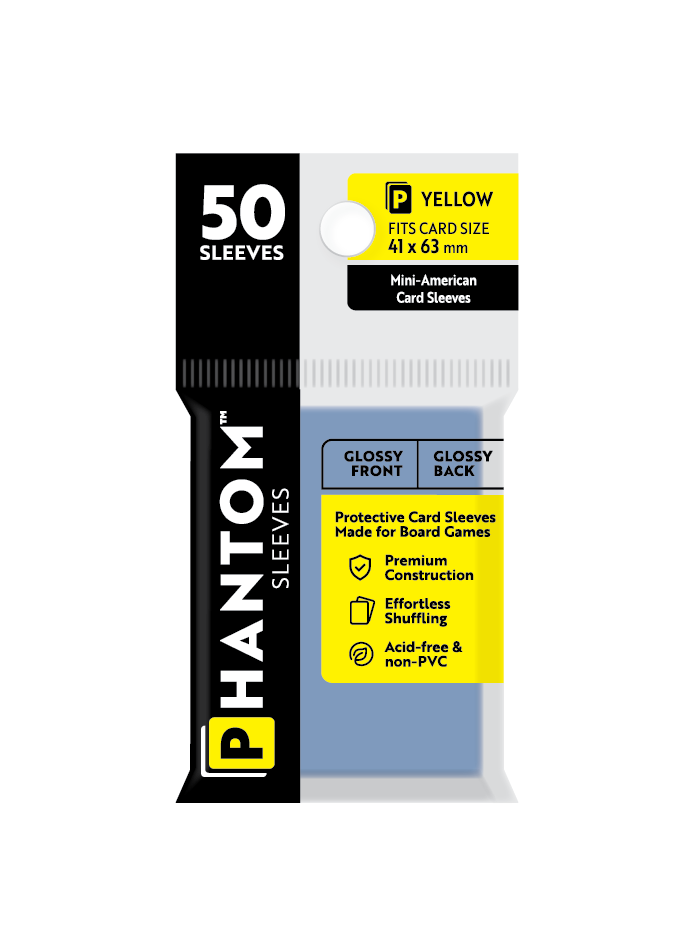 Phantom Sleeves: Yellow Size (41mm x 63mm) - Gloss/Gloss (50) Phantom Sleeves: Yellow Size (41mm x 63mm) - Gloss/Gloss (50)
