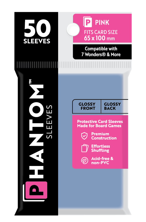 65mm x 100mm card sleeves Phantom Sleeves: Pink Size (65mm x 100mm)