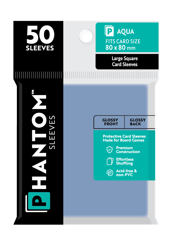 Phantom Sleeves: Aqua Size (80mm x 80mm)
