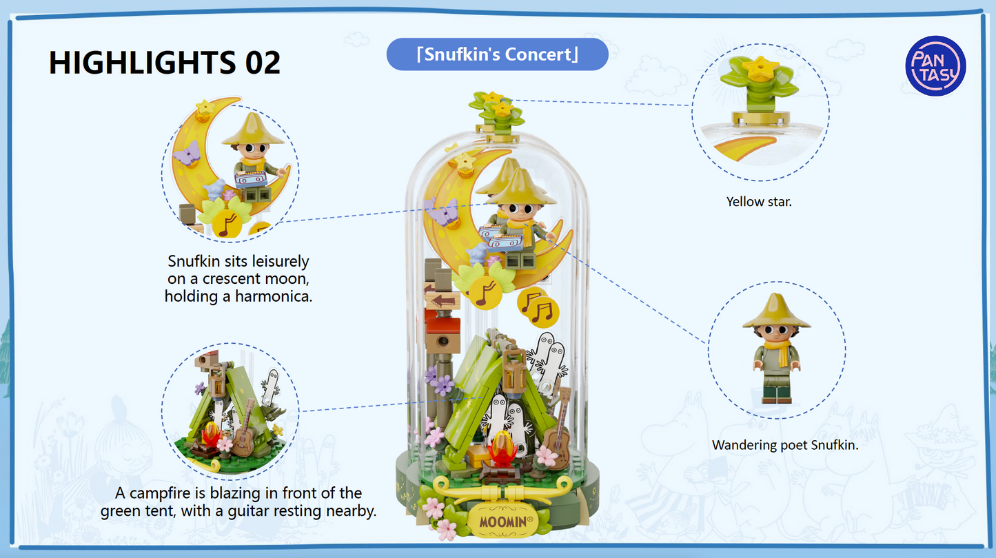 Pantasy Moomin Snufkin's Concert Building Blocks Set - Official Brick Kit