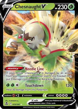 Chesnaught V 015/195 - SWSH12 Silver Tempest Holofoil