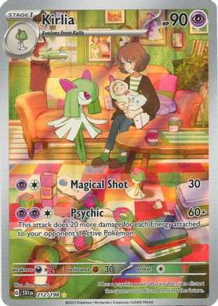 what pokemon set has 198 cards Pokemon Scarlet & Violet Base Set Illustration Rare Kirlia #212 [Lightly Played]