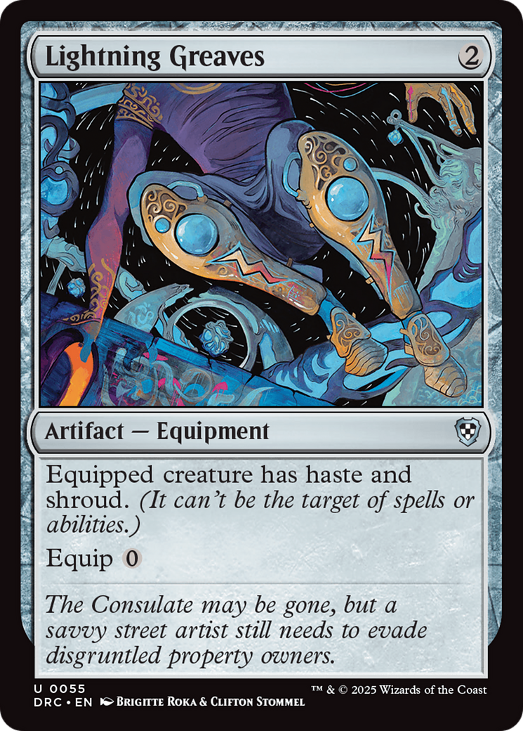 Lightning Greaves (DRC-055) - Commander: Aetherdrift