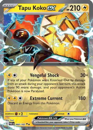 Tapu Koko ex 068/182 - SV04 Paradox Rift Holofoil