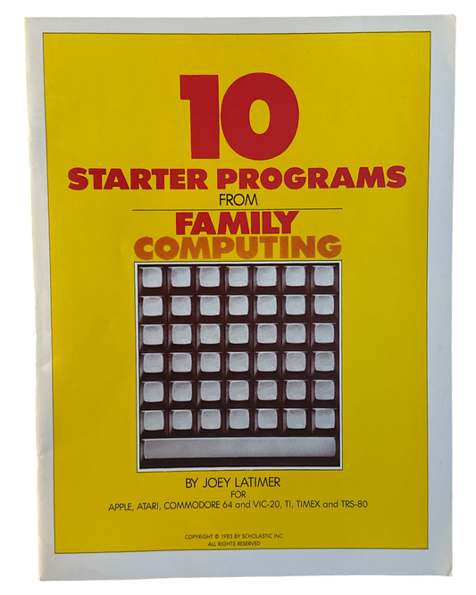 10 Starter Programs from Family Computing for Apple Atari Commodore, VIC-20