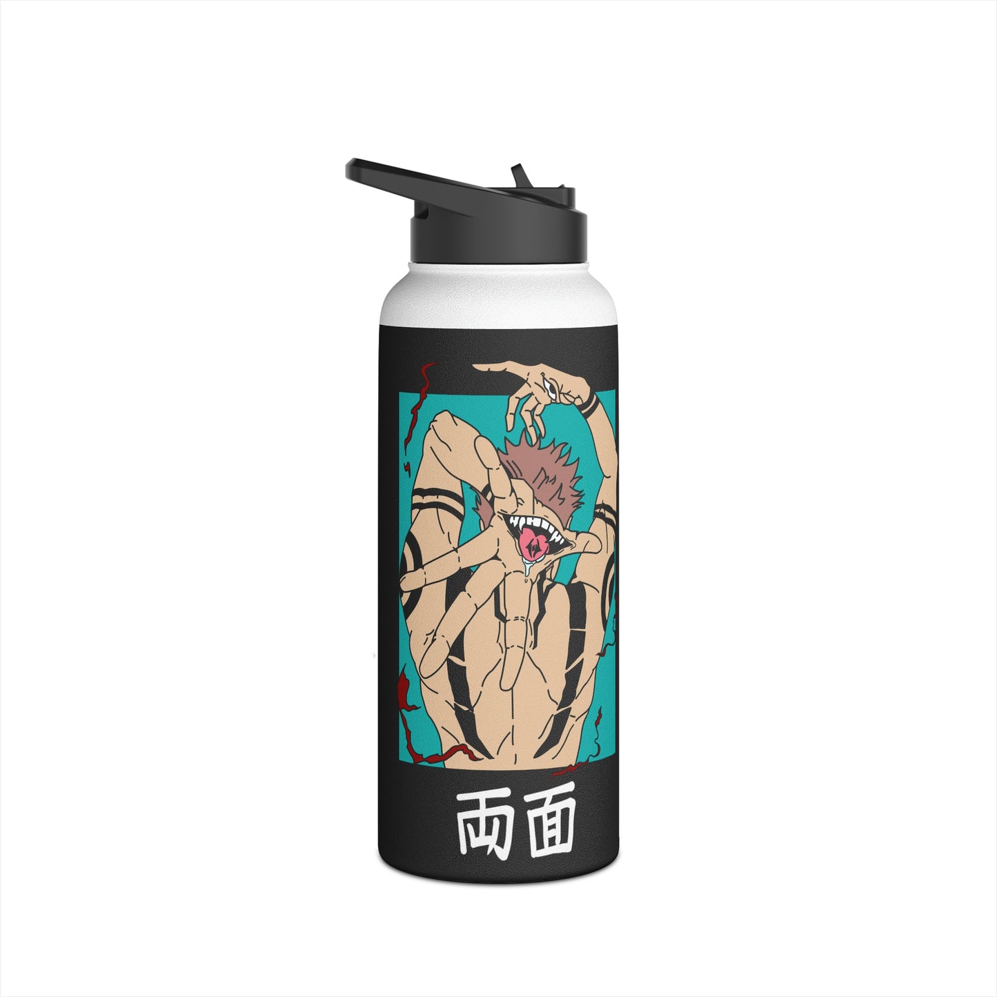 Stainless Steel Sukuna Anime Insulated Water Bottle With Standard Lid