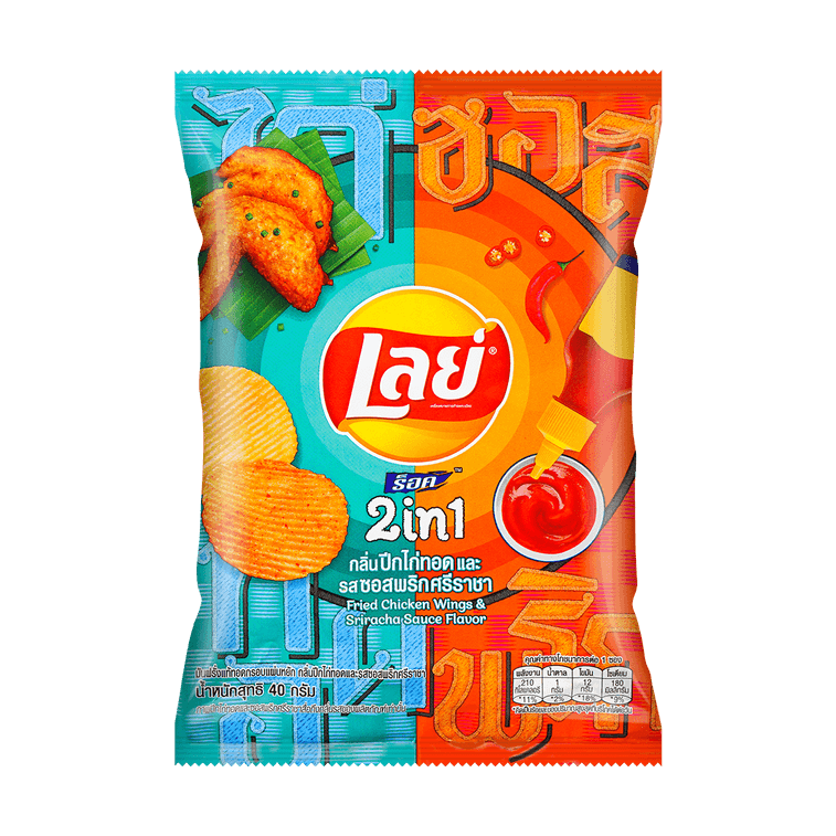 Legt 2-in-1-Kartoffelchips mit BBQ Chicken Wings und Salsa-Chili-Geschmack, 1,41 oz
