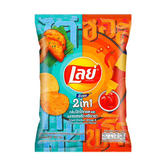 Lays 2-in-1 Potato Chips with BBQ Chicken Wings and Salsa Chili Flavor, 1.41 oz