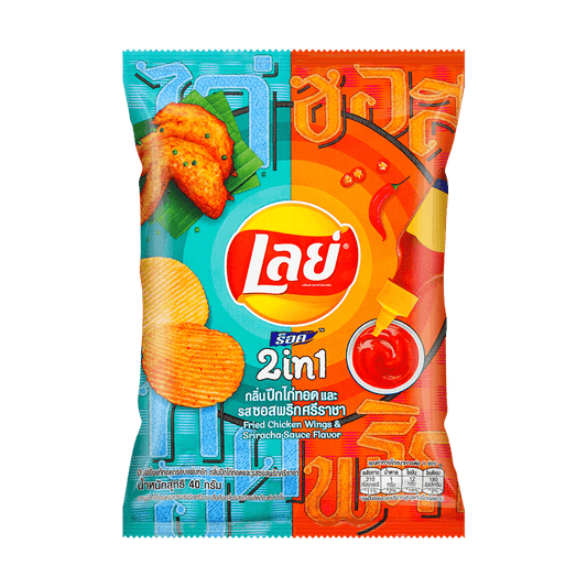 Lays 2-in-1 Potato Chips with BBQ Chicken Wings and Salsa Chili Flavor, 1.41 oz