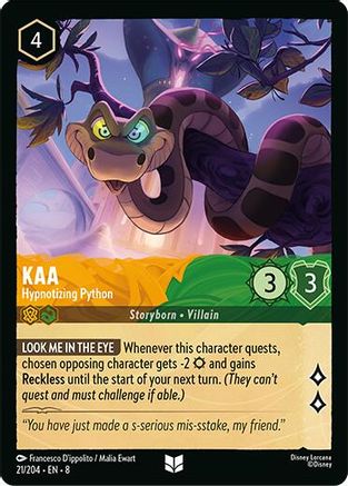 Kaa - Hypnotizing Python (21/204) - Reign of Jafar Cold Foil