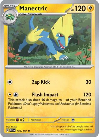 reverse holofoil pokemon cards Manectric 076