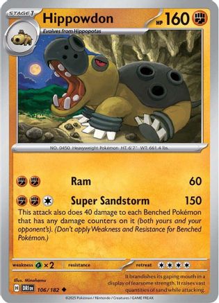 hippopotas pokemon card Hippowdon 106
