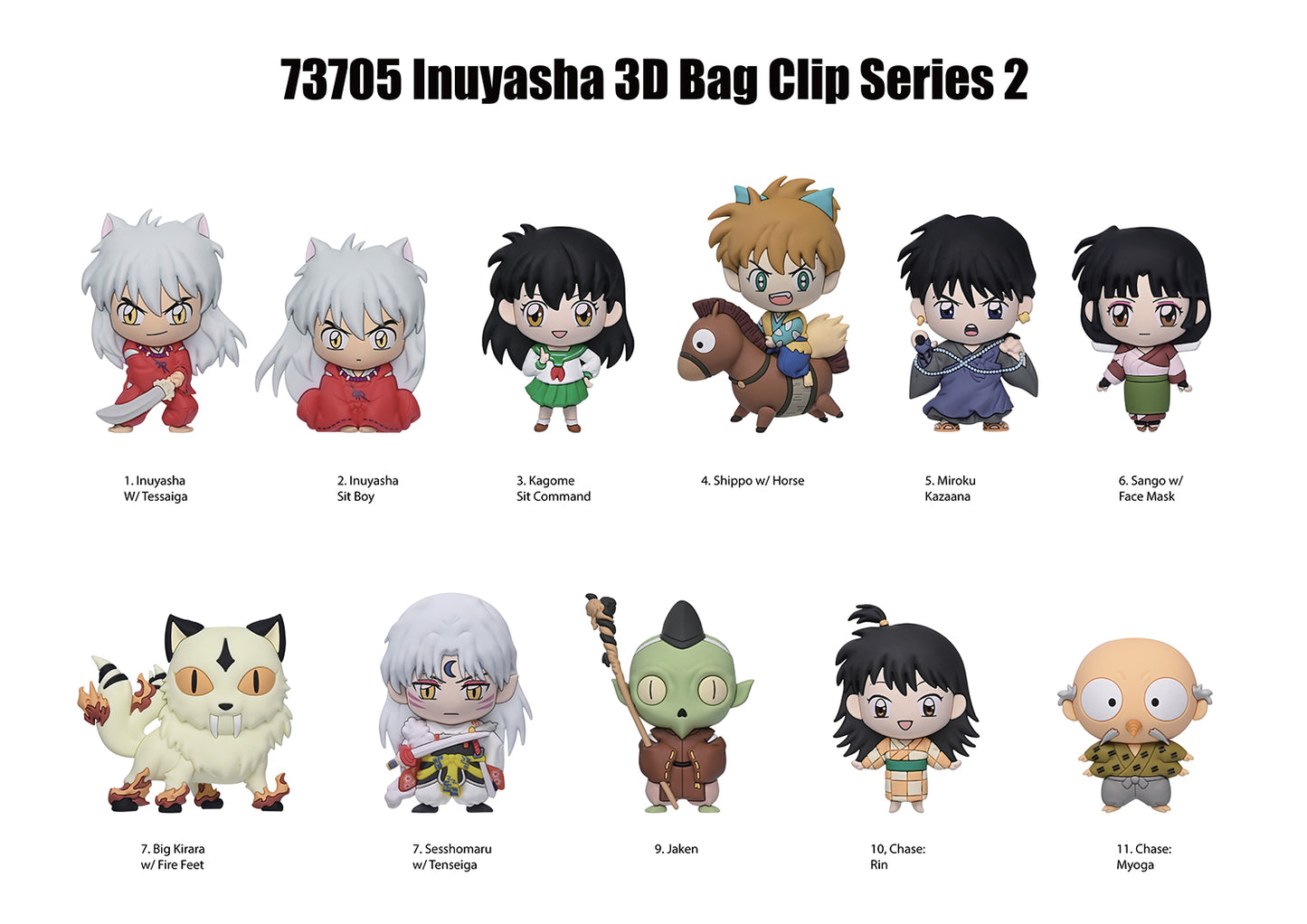 Inuyasha 25th Anniversary 3D Foam Bag Clip – Series 2 Blind Box