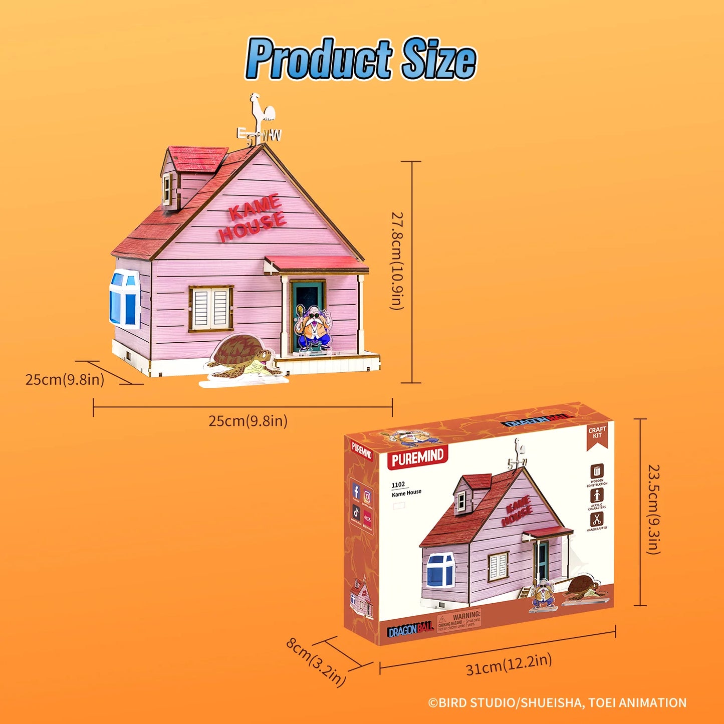 Puremind x Dragon Ball Kame House 3D Puzzle Model Kit - Official Collectible