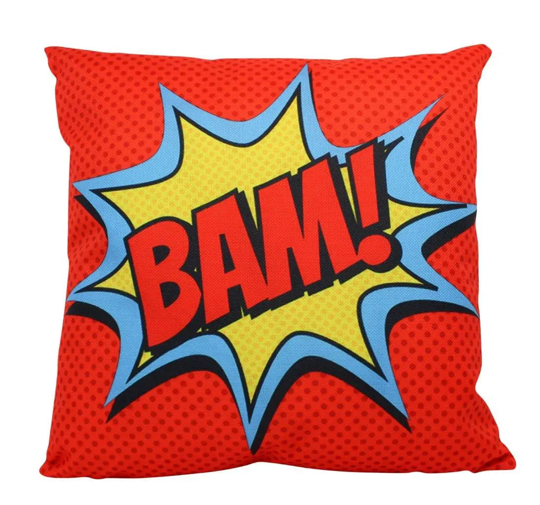 BAM | Red | Anime | Fun Gifts | Pillow Cover | Home Decor | Throw Pillows | Happy Birthday | Kids Room | Bedroom Decor | Room Decor