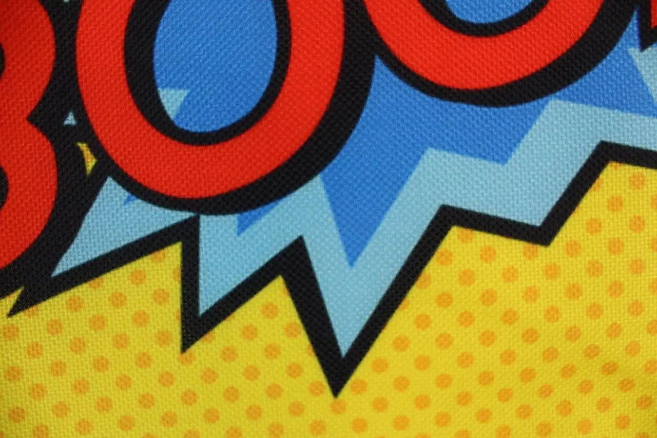 BOOM | Yellow | Anime | Fun Gifts | Pillow Cover | Home Decor | Superhero | Happy Birthday | Kids Room | Red Throw PIllow | Kids Decor | Room Decor
