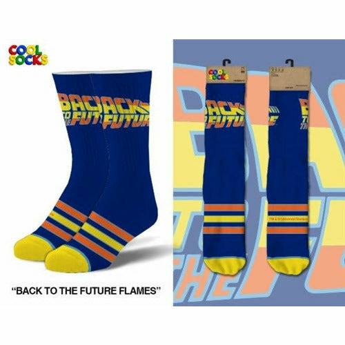 Zurück in die Zukunft „Flames“ gerade Crew-Socken für Herren (Größe 6–13)