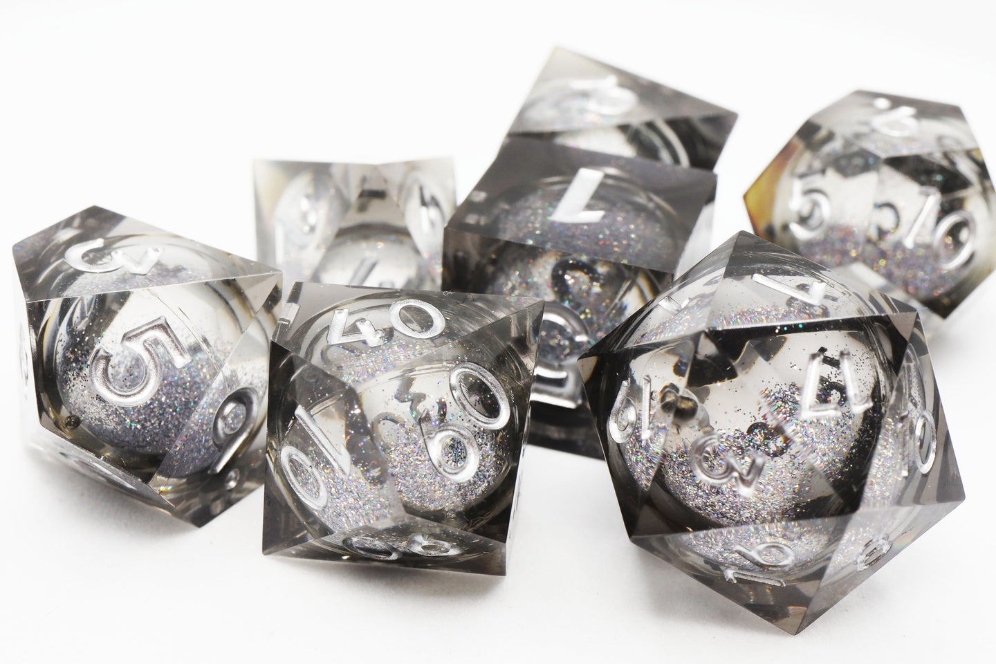 Sharp-Edged Liquid Core RPG Dice Set