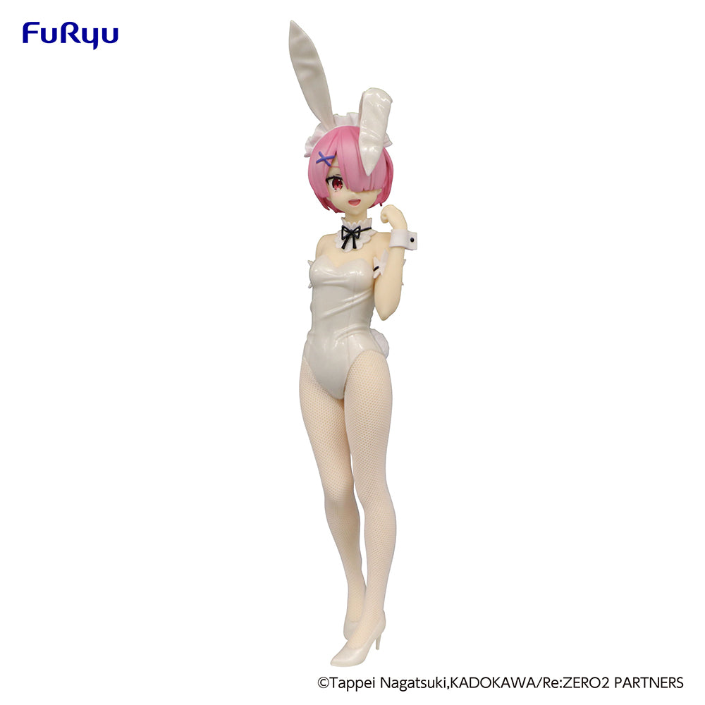 Re:Zero Ram BiCute Bunnies Figure White Pearl Color Ver - FuRyu Official Anime Collectible