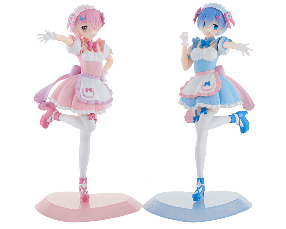 TENITOL Re:Zero Yumekawa Maid Rem & Ram: Set With Bonus Figure