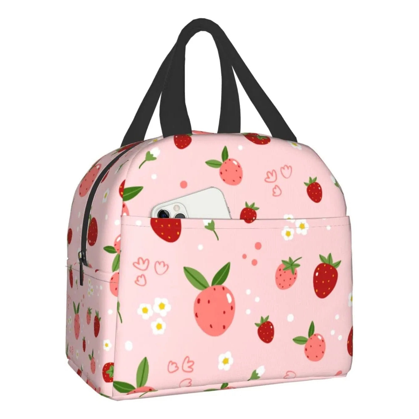 Isolierte Lunchtaschen mit Erdbeer-Print