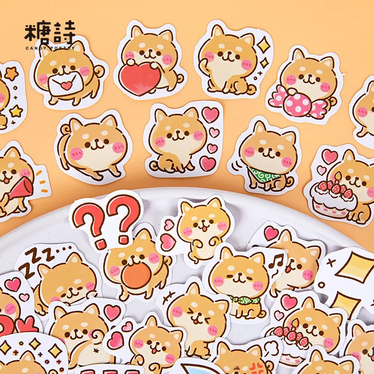 45 Pcs Kawaii Shiba Inu Stickers