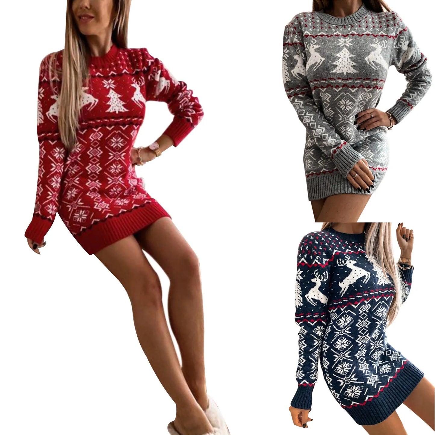 Weihnachtspulloverkleid
