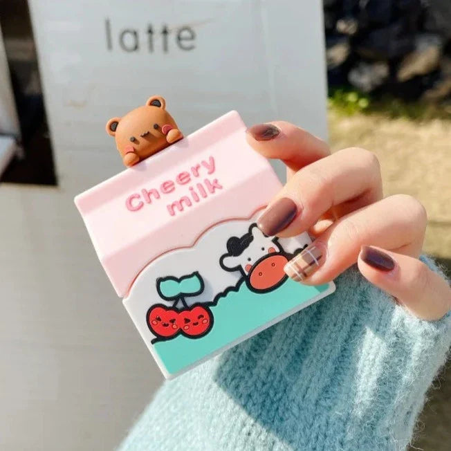 "Cheery" Cherry Milk Bear AirPods Case