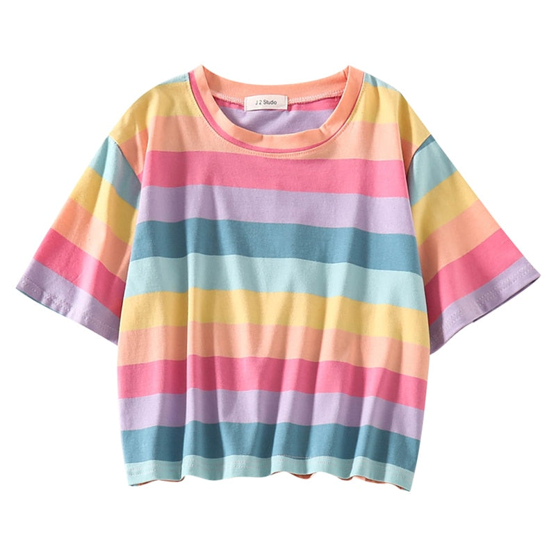 Pastel Rainbow Striped T-Shirt