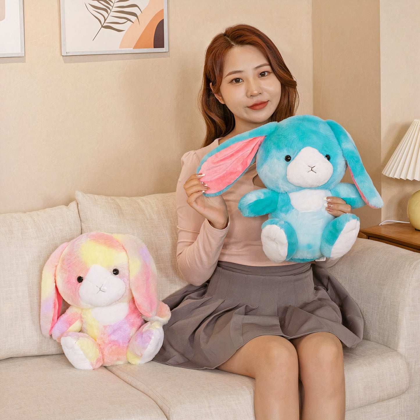 Plumpy Hopper the Colorful Bunny Plushie