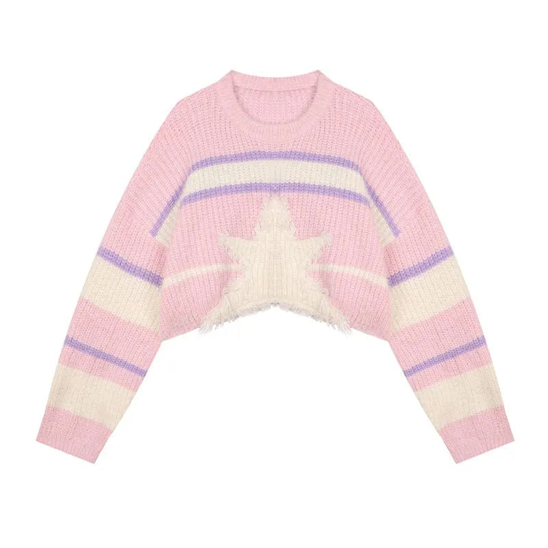 Pink Knit Star Sweater