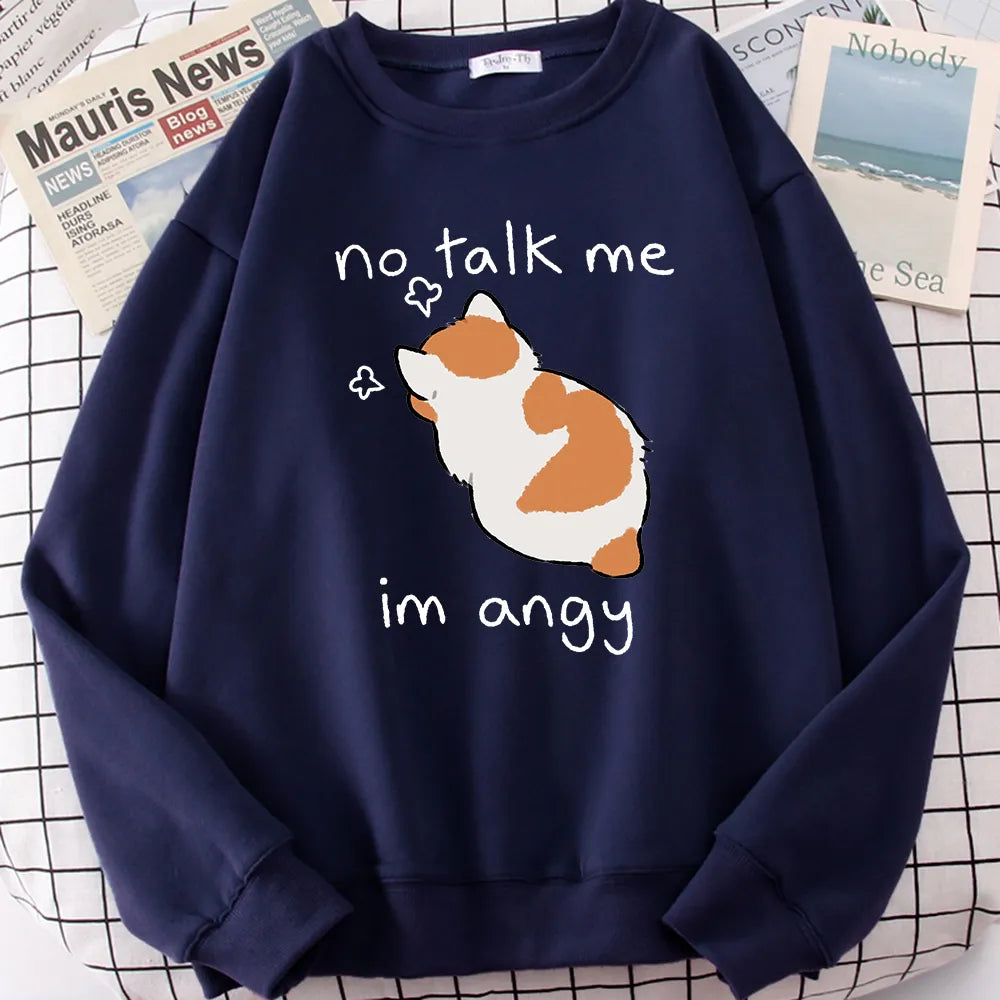 "No Talk Me" Angry Cat Sweater