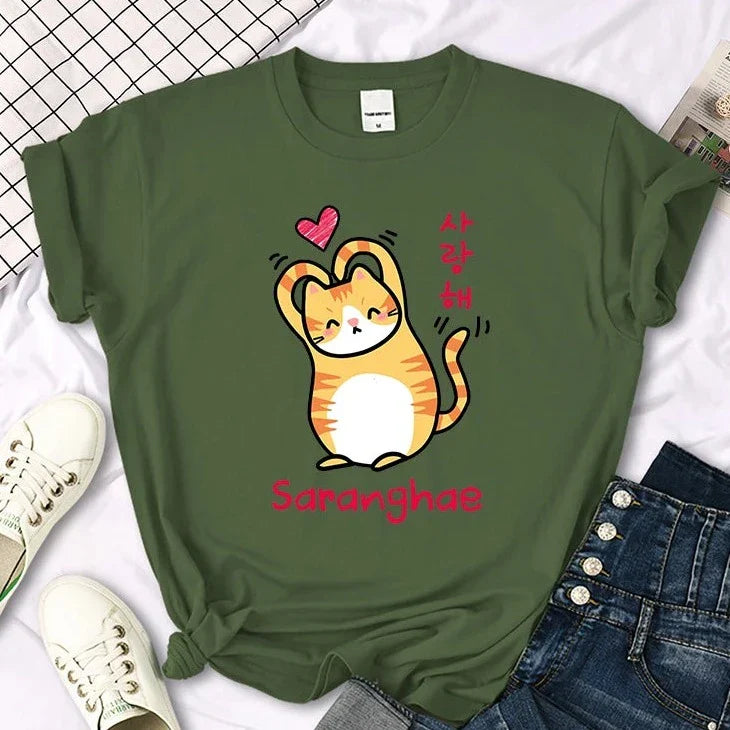 "Saranghae" Cat T-Shirt