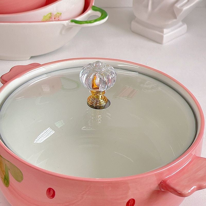 Keramik-Erdbeer-Ramen-Schüssel