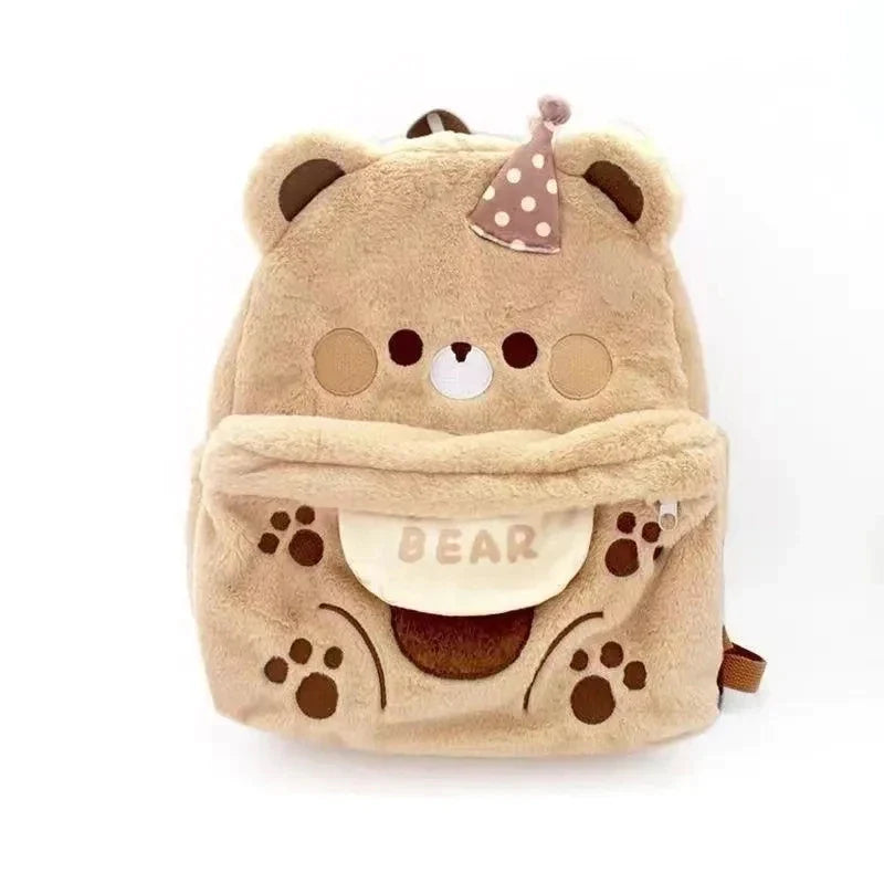 Süßer Plüsch-Braunbär-Rucksack
